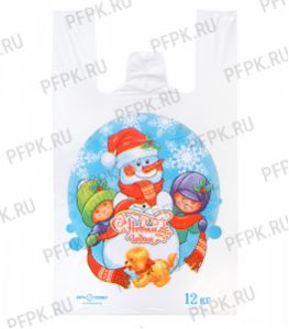 Майка НГ Снеговик и дети 28+16х50 [100/4000]