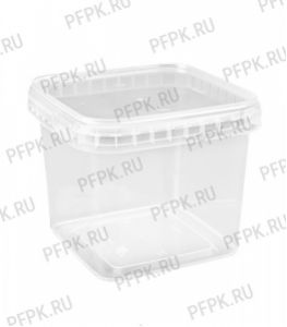 Банка ПП 1150мл, прямоугольная, 129 (с крышкой) Прозрачная [290/290]