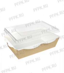 Емкость бум. V800мл V2 крафт/белая (с крышкой) [50/200]