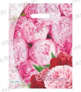 ВЕЛЬВЕТ, вырубная ручка, 30х40 (60мкм) ПВД Розовая симфония [25/1000]