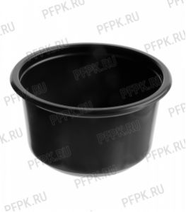 Емкость Д-115 350 мл, круглая, ДП (без крышки) Черная [50/500]