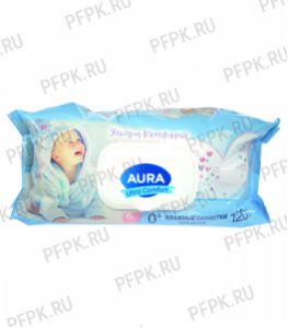 Салфетки влажн. AURA ULTRA COMFORT с клапаном (уп. 120 шт.) Для детей [1/12]