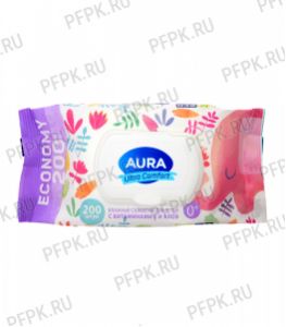 Салфетки влажн. AURA ULTRA COMFORT с клапаном (уп. 200 шт.) Для детей [1/12]