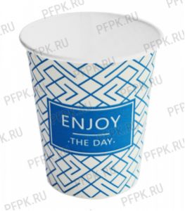 Стакан 250 мл бумажный с рисунком Enjoy Синий [1000/1000]