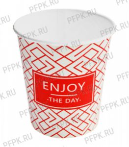 Стакан 250 мл бумажный с рисунком Enjoy Красный [1000/1000]