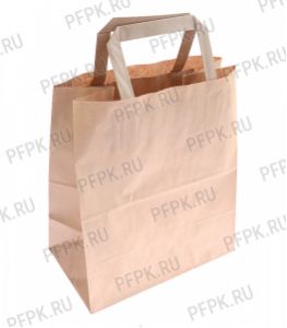 Пакет бум. с плос. руч. 240х140х280, крафт [1/300]