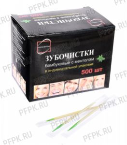 Зубочистки в индивид. упаковке МЕНТОЛ КОНТИНЕНТПАК (500 шт.в уп.) в ПП [1/100]