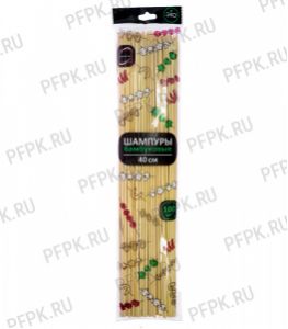 Шампуры для шашлыка 400мм (100 шт. в уп.) Бамбуковые Континент [1/50]