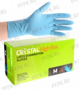 Перчатки латексные ЧЗ CRYSTAL HIGH RISK (Хай риск) M [25/250]