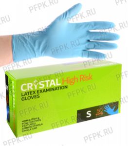 Перчатки латексные ЧЗ CRYSTAL HIGH RISK (Хай риск) S [25/250]