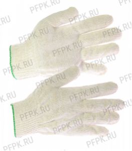 Перчатки х/б без покрытия 4-нитка 10-класс (Кит.) Белые (ЮИ80100) [10/500]