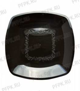 Тарелка квадратная 230х230мм (в мелкой расфасовке) [уп. 6 шт.] РР, Черная [1/25]