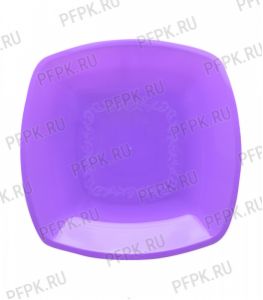 Тарелка квадратная 230х230мм (в мелкой расфасовке) [уп. 6 шт.] РР, Фиолетовая [1/25]