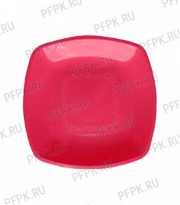 Тарелка квадратная 230х230мм (в мелкой расфасовке) [уп. 6 шт.] РР, Розовая [1/25]