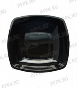 Тарелка квадратная глубокая 180х180мм (в мелкой расфасовке) [уп. 6 шт.] РР, Черная [1/25]