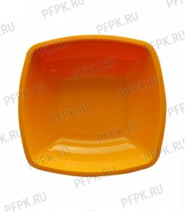 Тарелка квадратная глубокая 180х180мм (в мелкой расфасовке) [уп. 6 шт.] РР, Желтая [1/25]