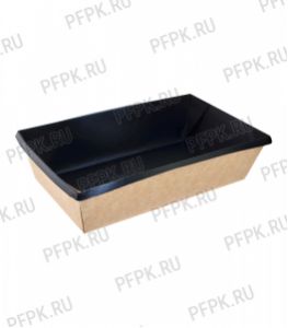 Емкость бум. V800мл OneClick Bottom BLACK крафт (без крышки) 800/bBLACK [50/300]