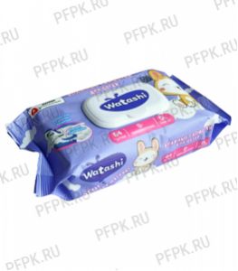 Салфетки влажн. WATASHI с клапаном (уп. 64 шт.) Для детей 0+ [1/12]