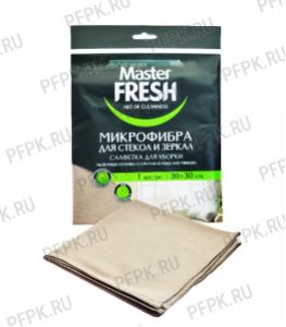 Салфетка из микрофибры для стекол и зеркал 30х30 Master FRESH, Латунь (8039) [1/50]