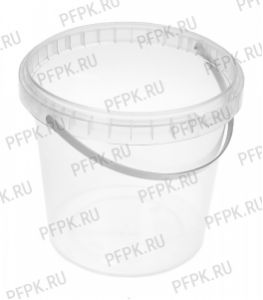 Ведро 1л (без крышки) (Н) Прозрачное [1/100]