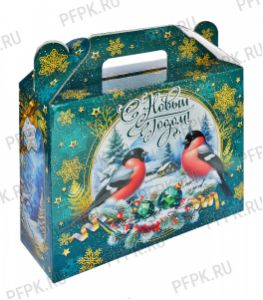 Коробка картон. 1200 гр Снегири [1/70]