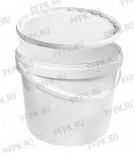 Ведро 11,3л, д-р 290 мм (с крышкой) Белое с белой крышкой [1/15]