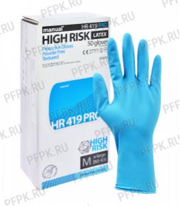 Перчатки латексные MANUAL PRO HIGH RISK (Хай риск) M [25/250]