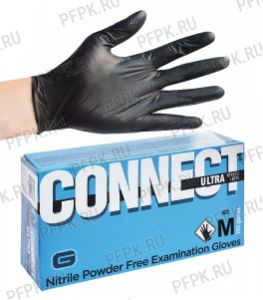 Перчатки нитриловые черные ЧЗ CONNECT (уп. 100шт./50пар) M (ULTRA) [1/10]