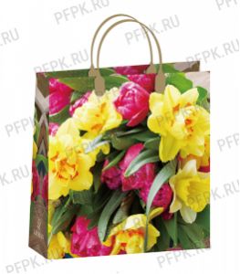 Сумочка из мягкого пластика 02 (30х30х10) средняя BАМ-171 (Весенние цветы) [20/200]