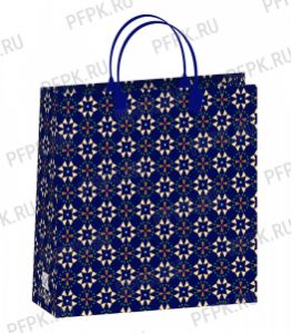 Сумочка из мягкого пластика 02 (30х30х10) средняя BАМ-201 (Узор на синем) [20/200]