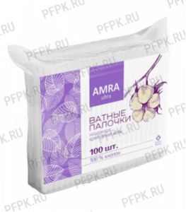Ватные палочки AMRA (пакет 100 шт.) [1/52]