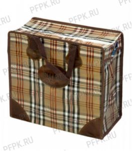 Хозяйственная сумка с молнией, №4 (64+32x51+32) С РИСУНКОМ Темная клетка (арт. 2004) [1/12]